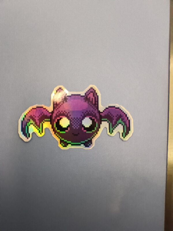 Bat Holographic Weatherproof Sticker - Image 3