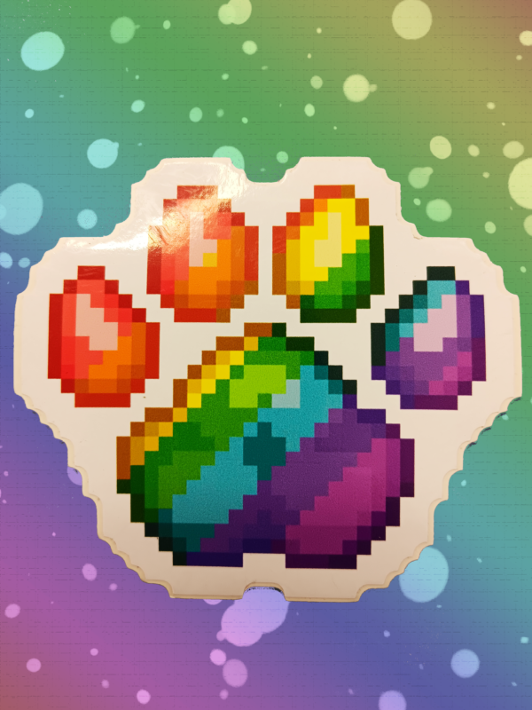 Rainbow Pawprint Weatherproof Sticker